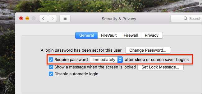 Окно входа Mac с запросом пароля