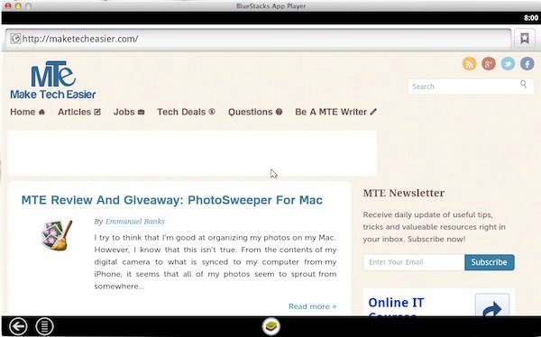 Графика: тест производительности BlueStacks на Mac — окно с индикатором загрузки