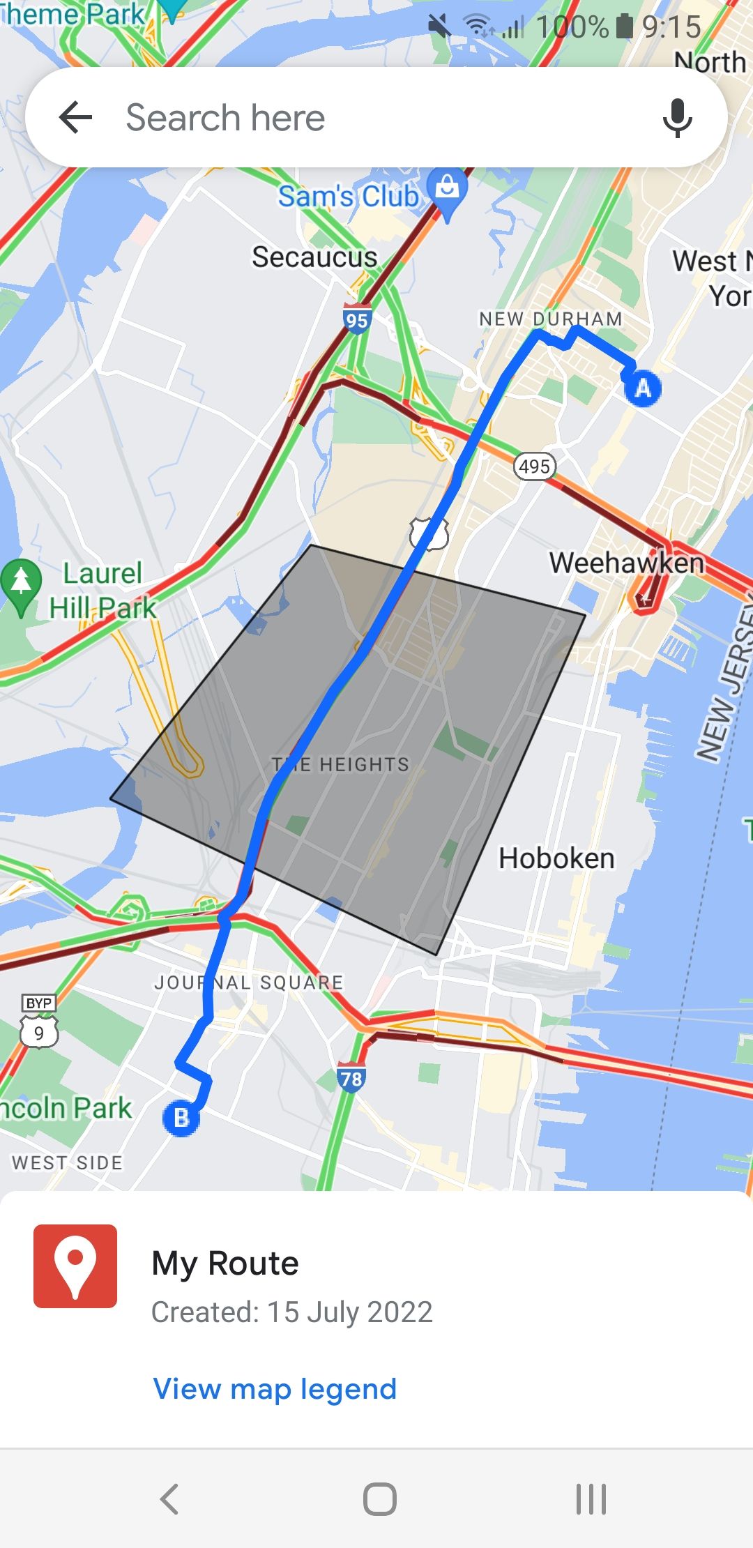 Просмотр кастомного маршрута в мобильном Google Maps