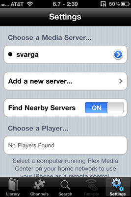 Настройки iOS Plex