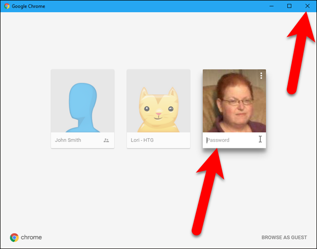 Окно ввода пароля для защищённого профиля