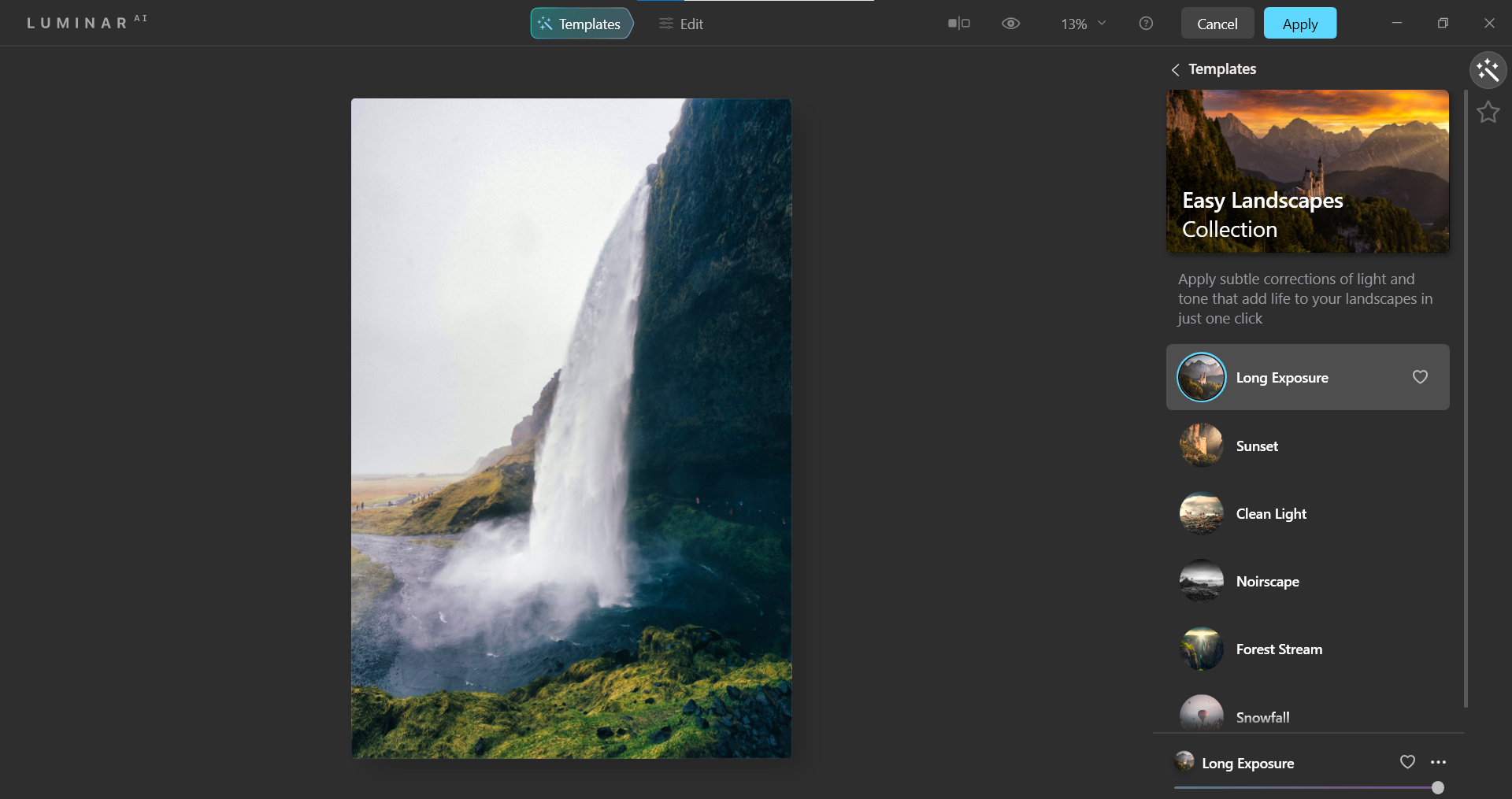 выбор шаблона Easy Landscape Collection