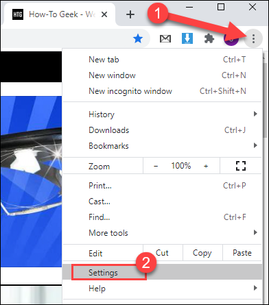Откройте меню с тремя точками и выберите «Настройки»