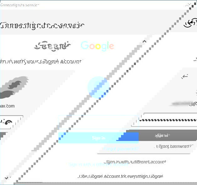 Экран ввода пароля Google