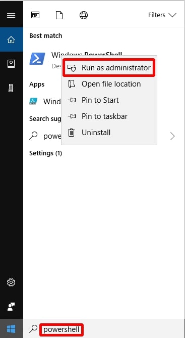 Запуск PowerShell от администратора