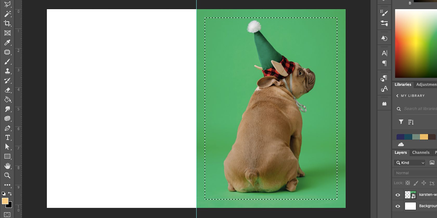 Contracted selection on Photoshop.