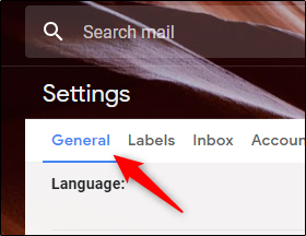 Вкладка Общие в настройках Gmail