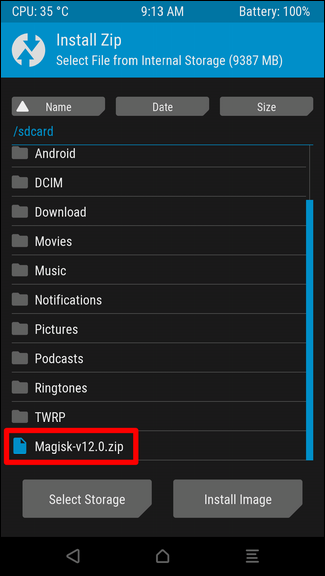 Процесс прошивки в TWRP