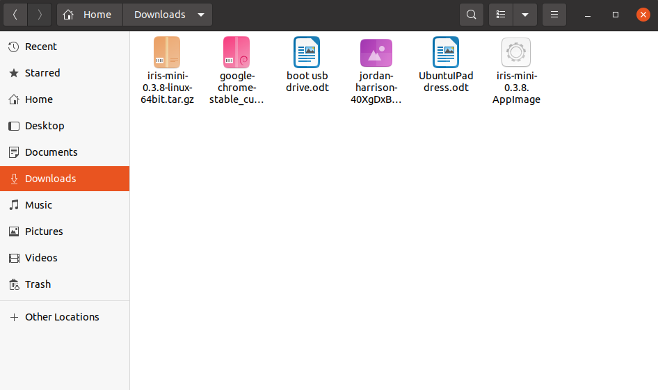 Запуск AppImage Iris Mini на рабочем столе