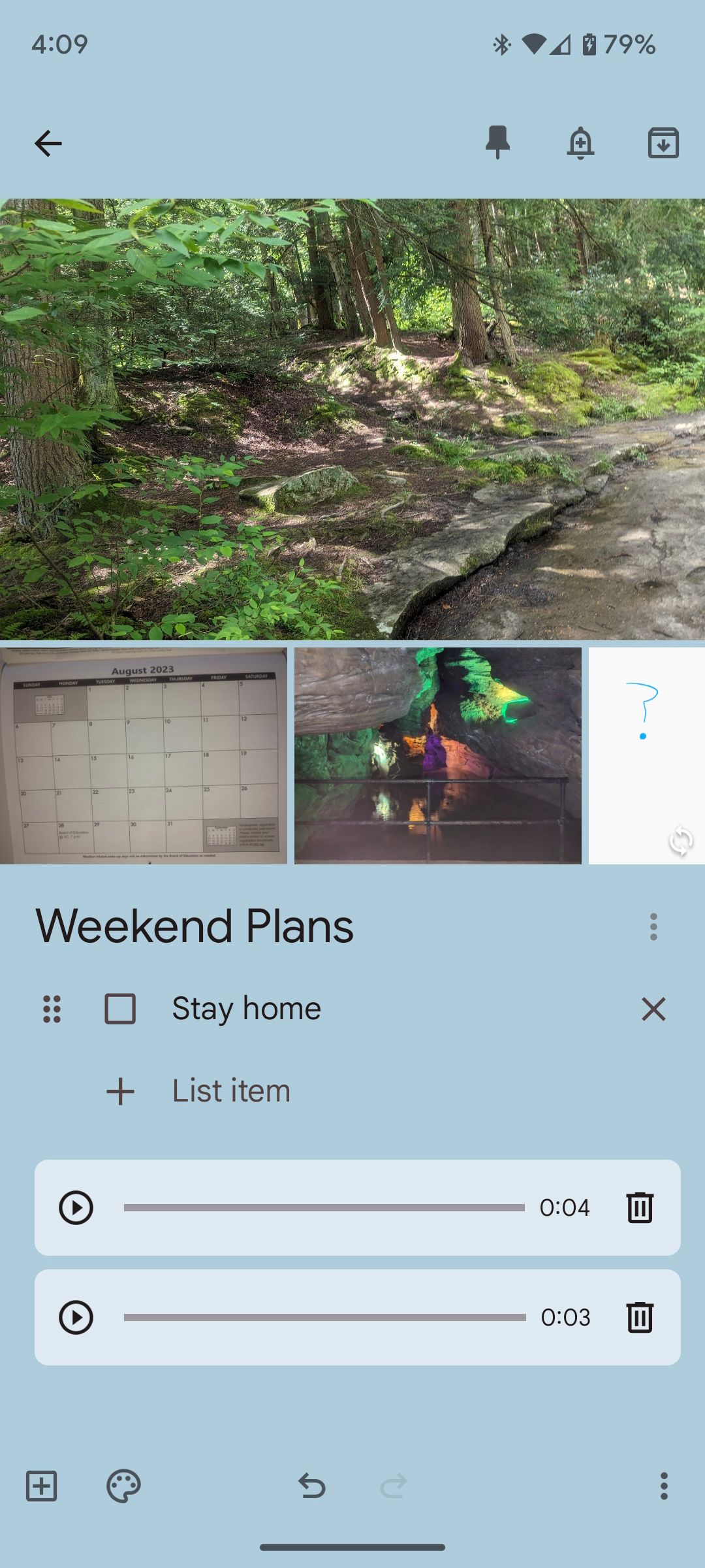 Добавление элемента списка с чекбоксом в Google Keep
