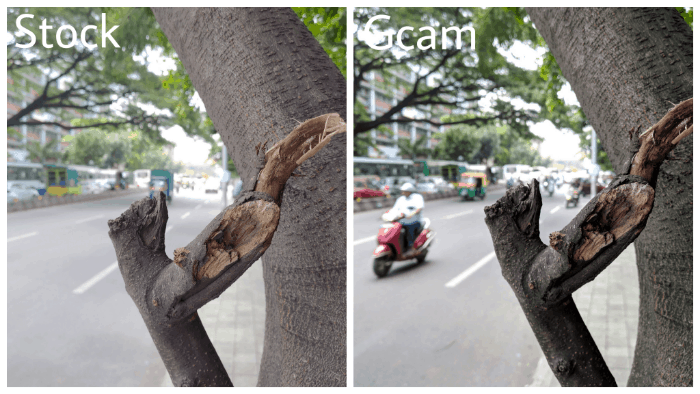 Сравнение фото: стандартное приложение и GCam — пример 2