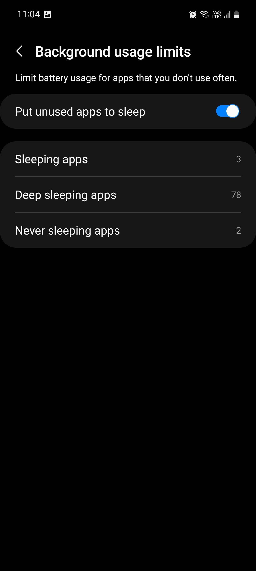 Ограничения фоновой активности в One UI