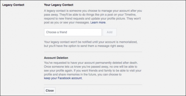 Настройка аккаунта для наследования — Legacy Contact
