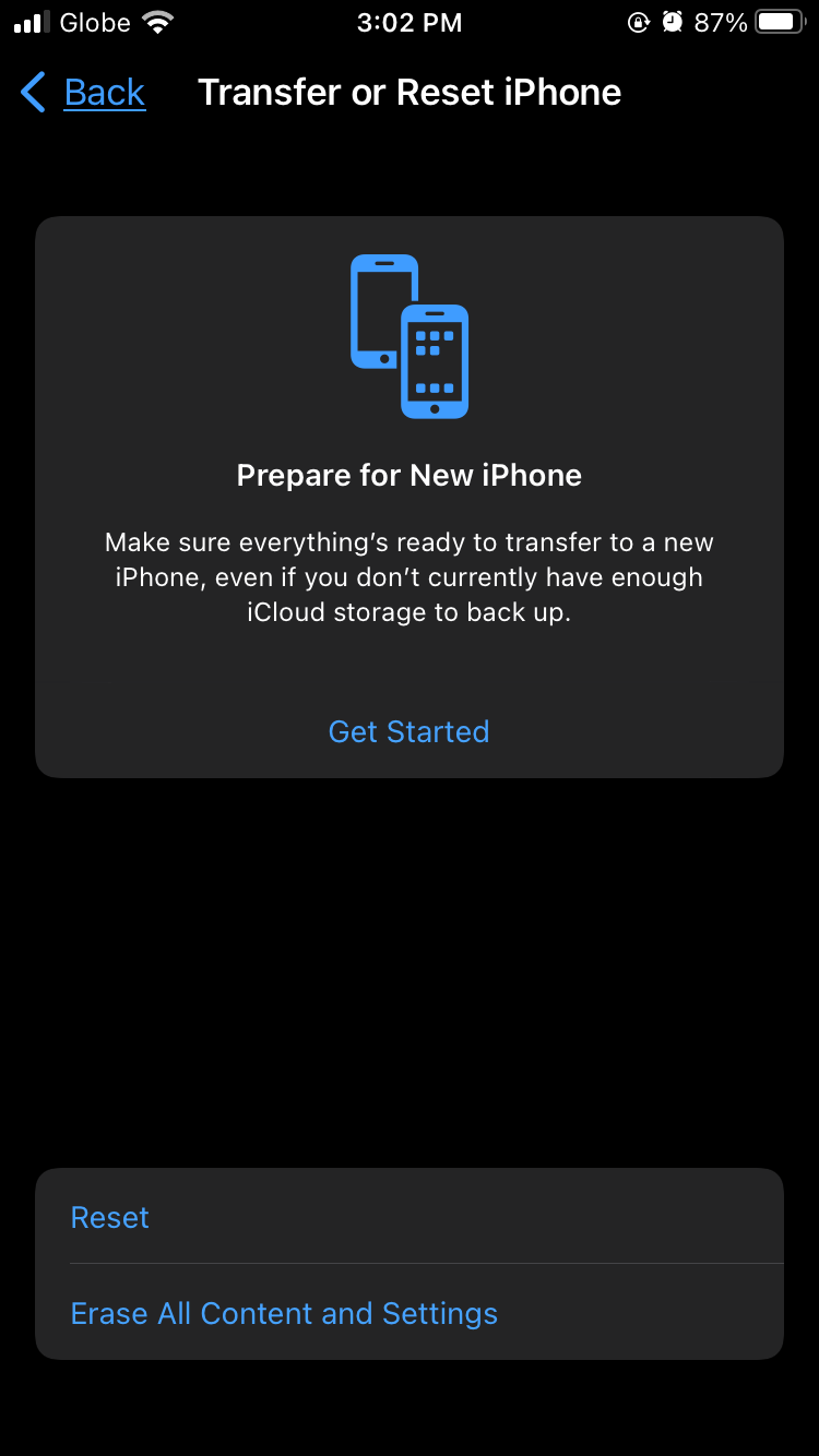 Передача или сброс iPhone