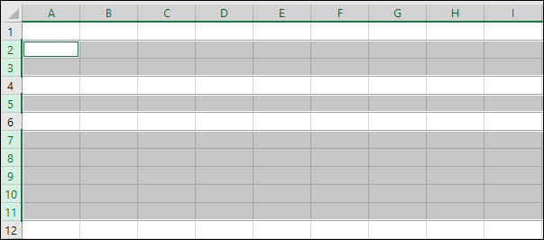 Снятие выделения строк с помощью Ctrl