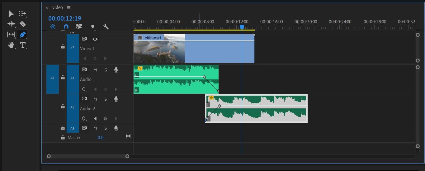 ручной кроссфейд с помощью Pen Tool