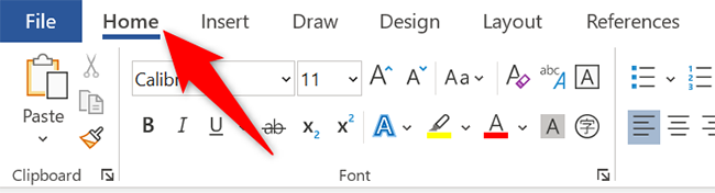 Вкладка «Главная» в Word.