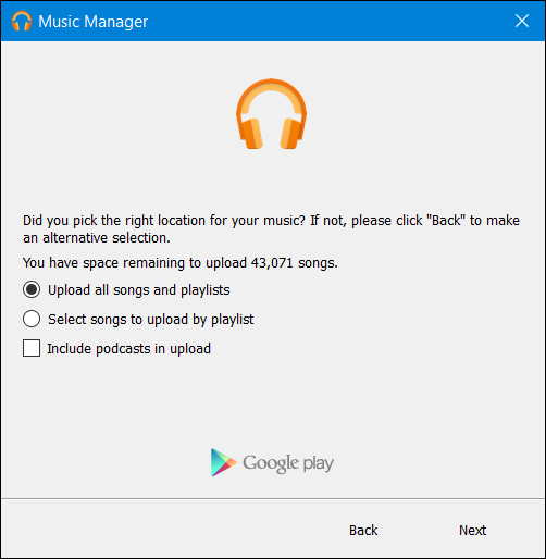 Google Play Music — выбор плейлистов и подкастов для загрузки