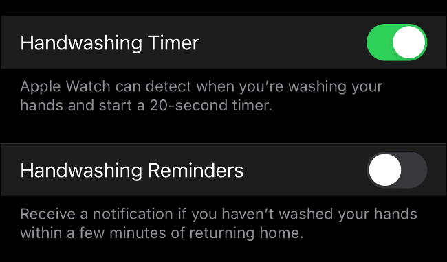 Экран Apple Watch: таймер мытья рук завершён в watchOS 7