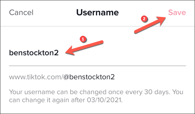 Введите новый никнейм и нажмите «Сохранить»