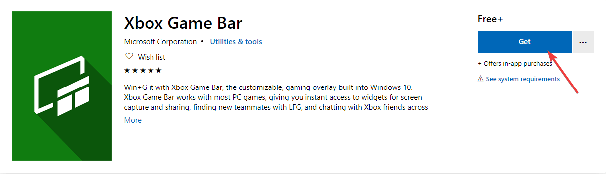 Загрузка обновления Xbox Game Bar