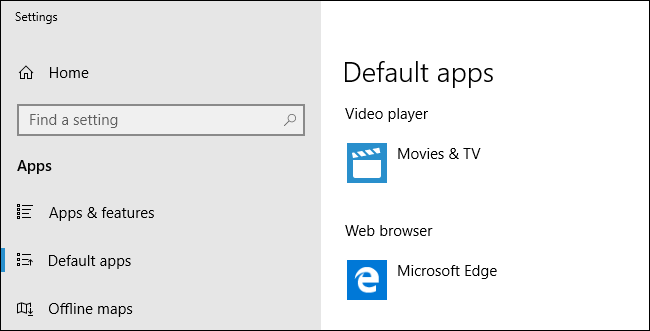 Настройка браузера по умолчанию в параметрах Windows