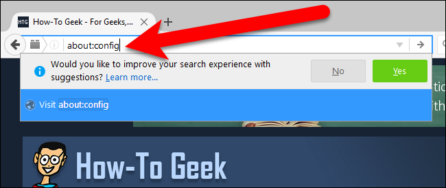 Ввод about:config в адресной строке