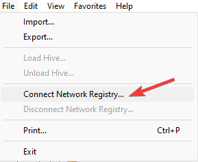 Подключение к реестру удалённого компьютера