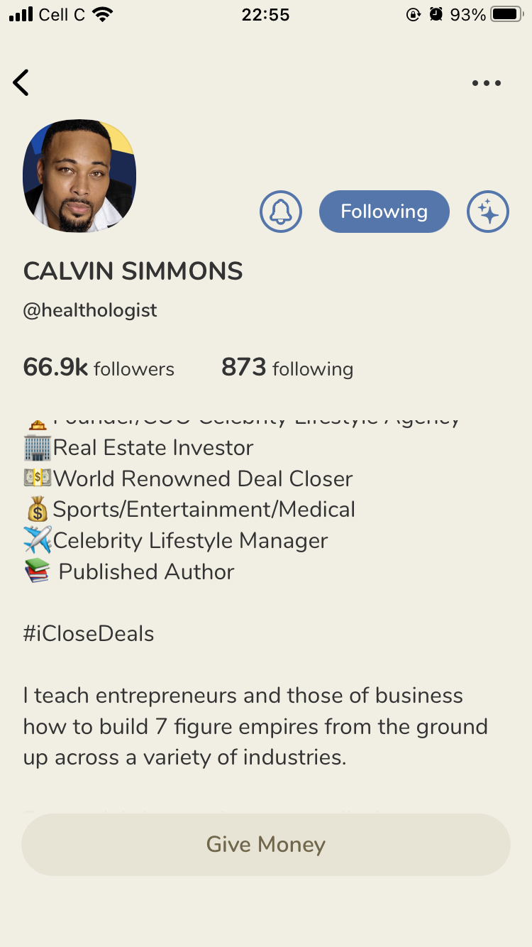 Интерфейс платежей Clubhouse — экран 2