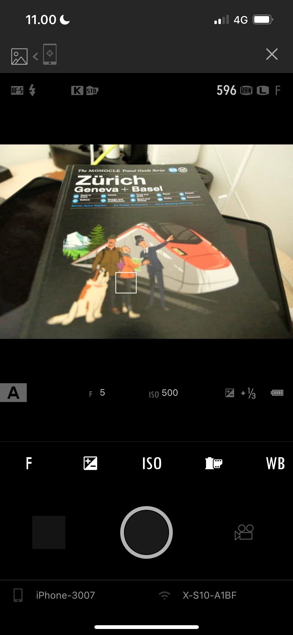 Интерфейс Live View в приложении Fujifilm — скриншот