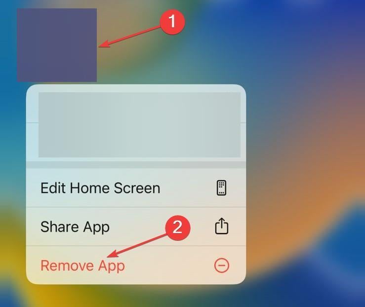 удаление приложения iOS