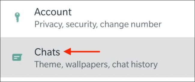 Откройте раздел «Чаты» в WhatsApp
