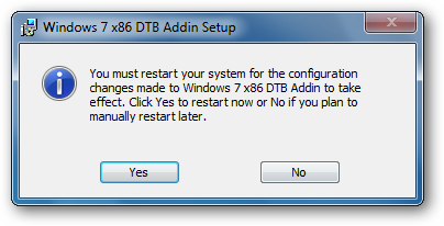 Установка DTBAddIn: выбор и запуск .msi файла