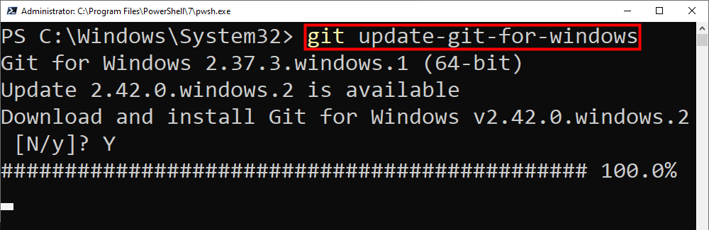 Обновление Git в Windows — установщик