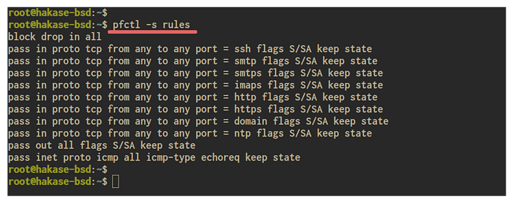 Вывод pfctl -s rules