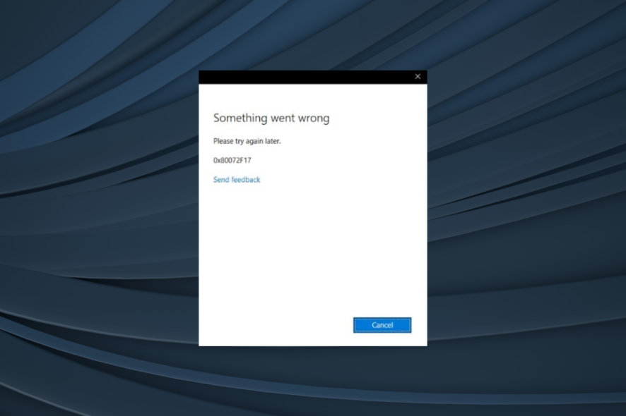 Microsoft Store 오류 0x80072F17 해결 가이드