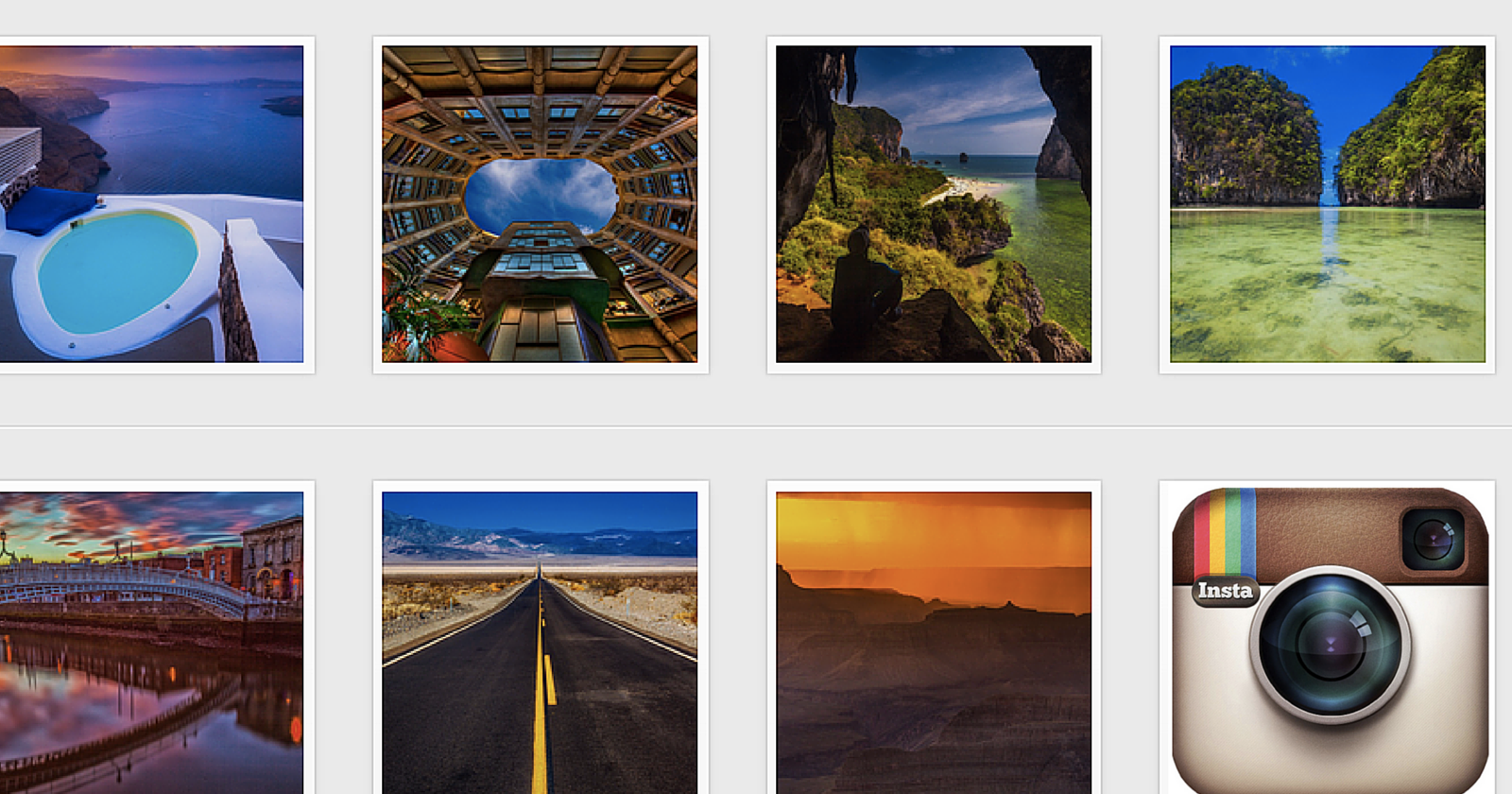 Динамичный коллаж примеров Instagram-ленты
