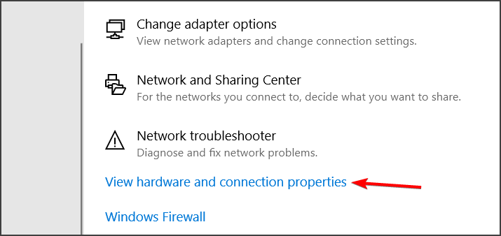 Кнопка «Просмотреть характеристики устройства и подключения»