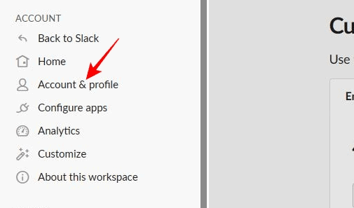 Страница настроек аккаунта Slack с опцией выхода из рабочего пространства