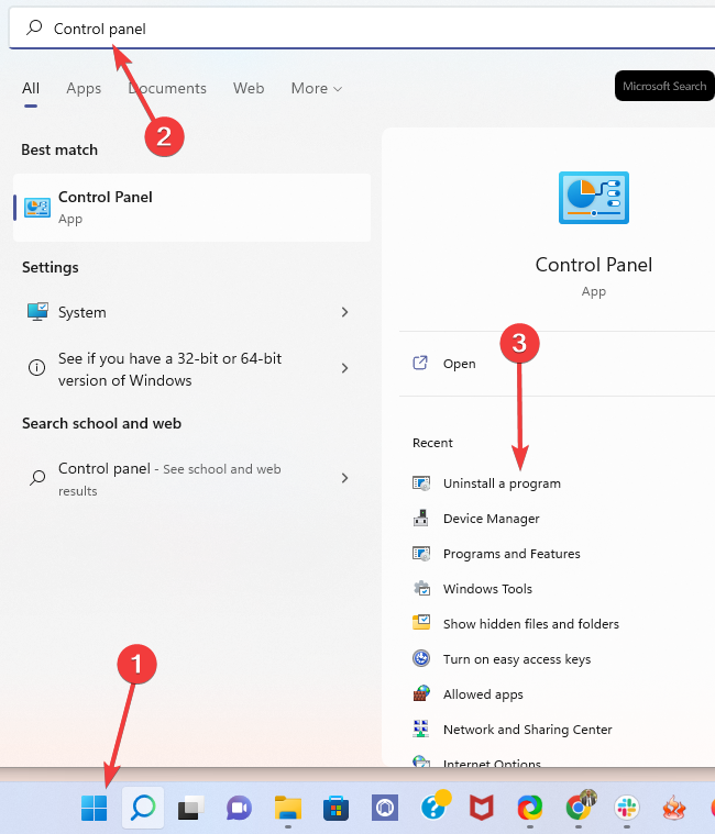 Список установленных программ в Windows для удаления