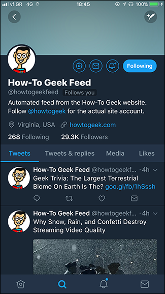 Twitter с умной инверсией слева