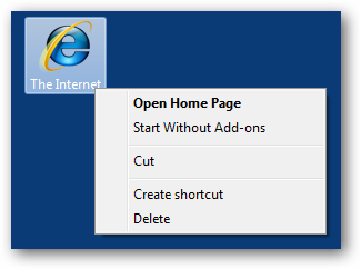 Появление значка Internet Explorer на рабочем столе