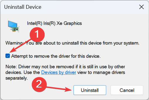 удаление драйверов подтверждение