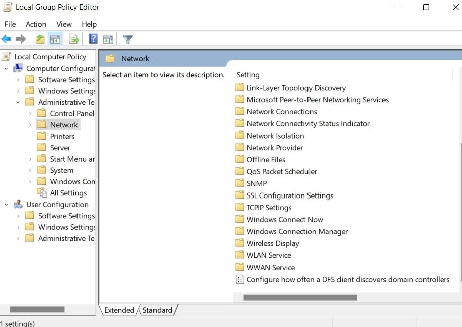 Редактор локальной групповой политики (gpedit.msc)