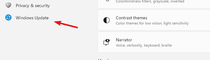 Seção Atualização do Windows no app Configurações