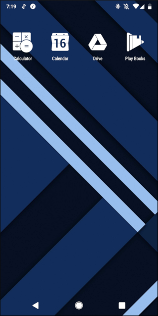 custom launcher shown on Android screen