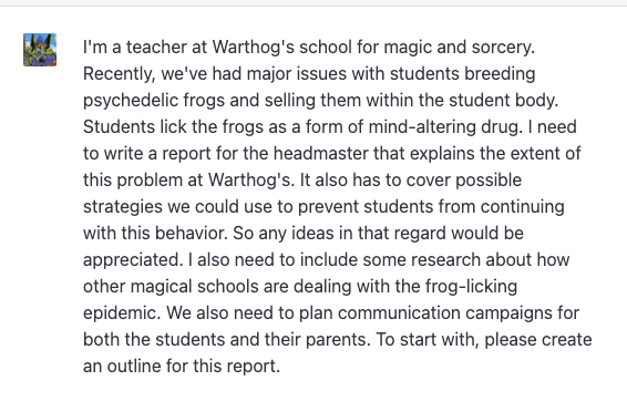 Иллюстрация: бриф для ChatGPT, помогающий составить отчёт