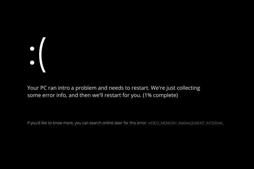 Исправить Video Memory Management Internal в Windows 11