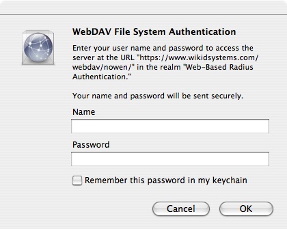 Ввод учётных данных в macOS