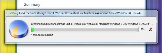 Новая виртуальная машина в интерфейсе VirtualBox